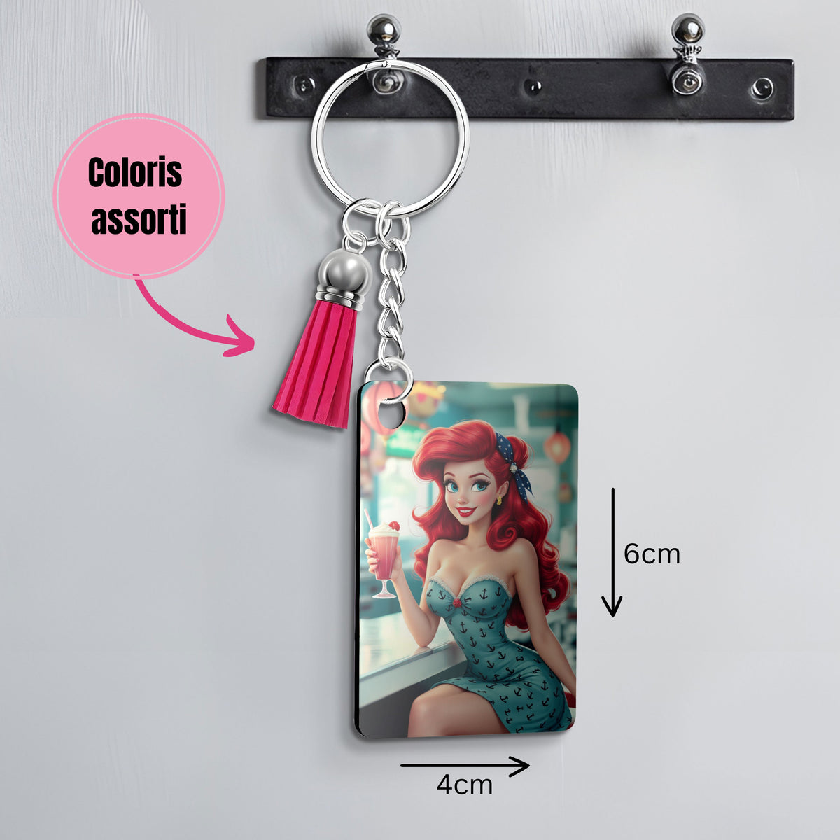 Ariel - Porte Clé avec prénom | Rockabilly Porte-clés Disney Shop | Anylem Beauty