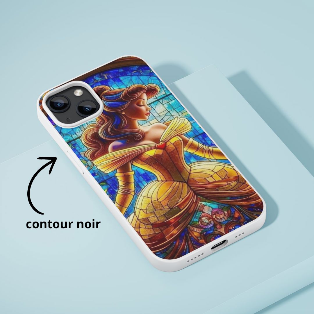 Belle - Coque de téléphone | Vitrail Coque de téléphone Disney Shop | Anylem Beauty