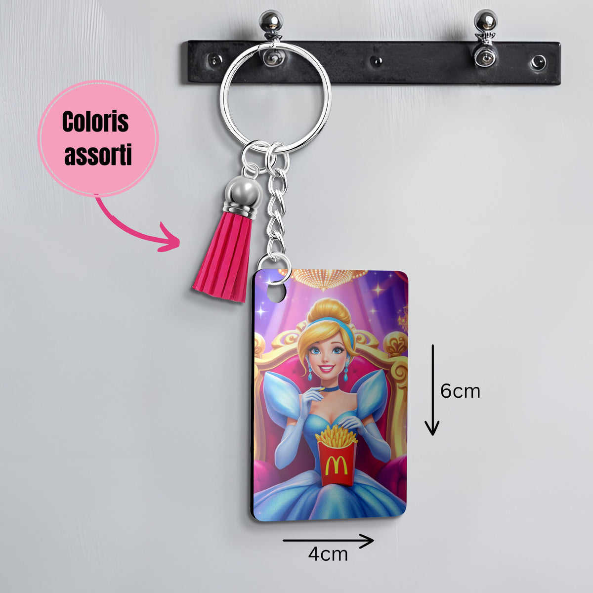 Cendrillon - Porte Clé avec prénom | Fastfood Porte-clés Disney Shop | Anylem Beauty