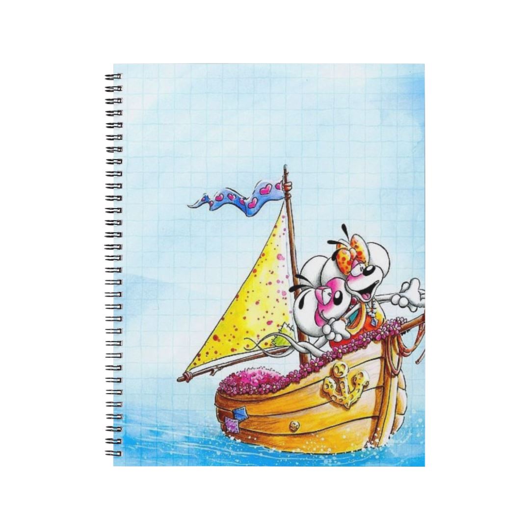 Diddl & Diddlina - Carnet spirale A5 | Bateau Carnets et bloc-notes Disney Shop | Anylem Beauty