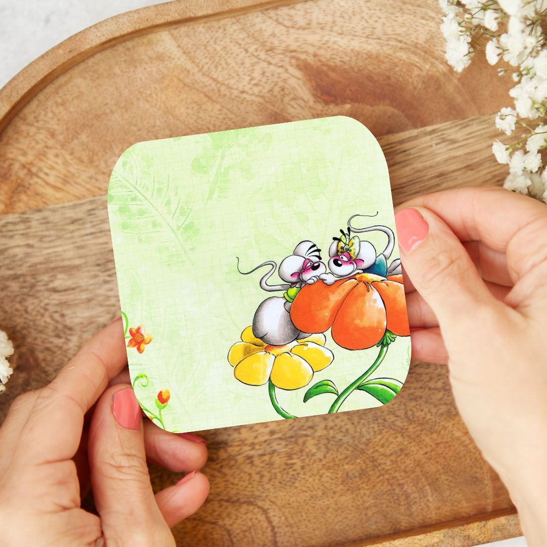 Diddl & Diddlina - Dessous de verre | Fleur orangée Dessous de verres Disney Shop | Anylem Beauty