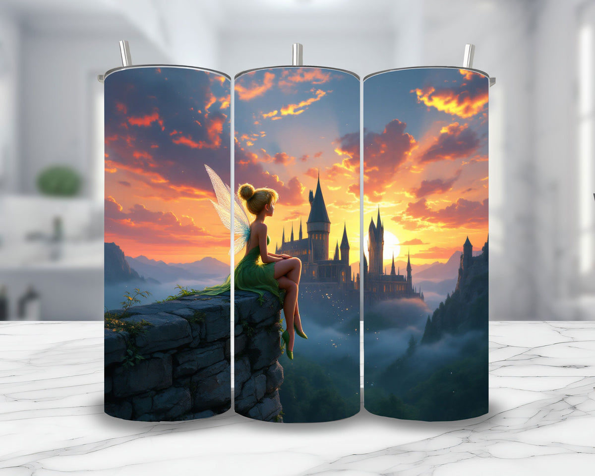Fée Clochette - Thermos en acier inoxydable 600ml | Couché de soleil à Poudlard Thermos inoxydable Disney Shop | Anylem Beauty