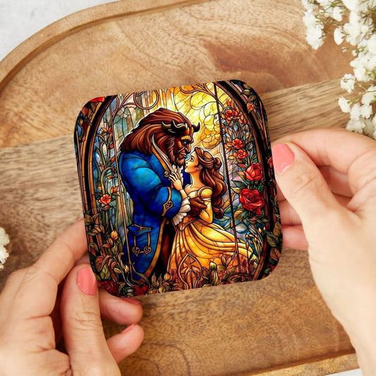 La Belle & la Bête - Dessous de verre | Vitrail Dessous de verres Disney Shop | Anylem Beauty