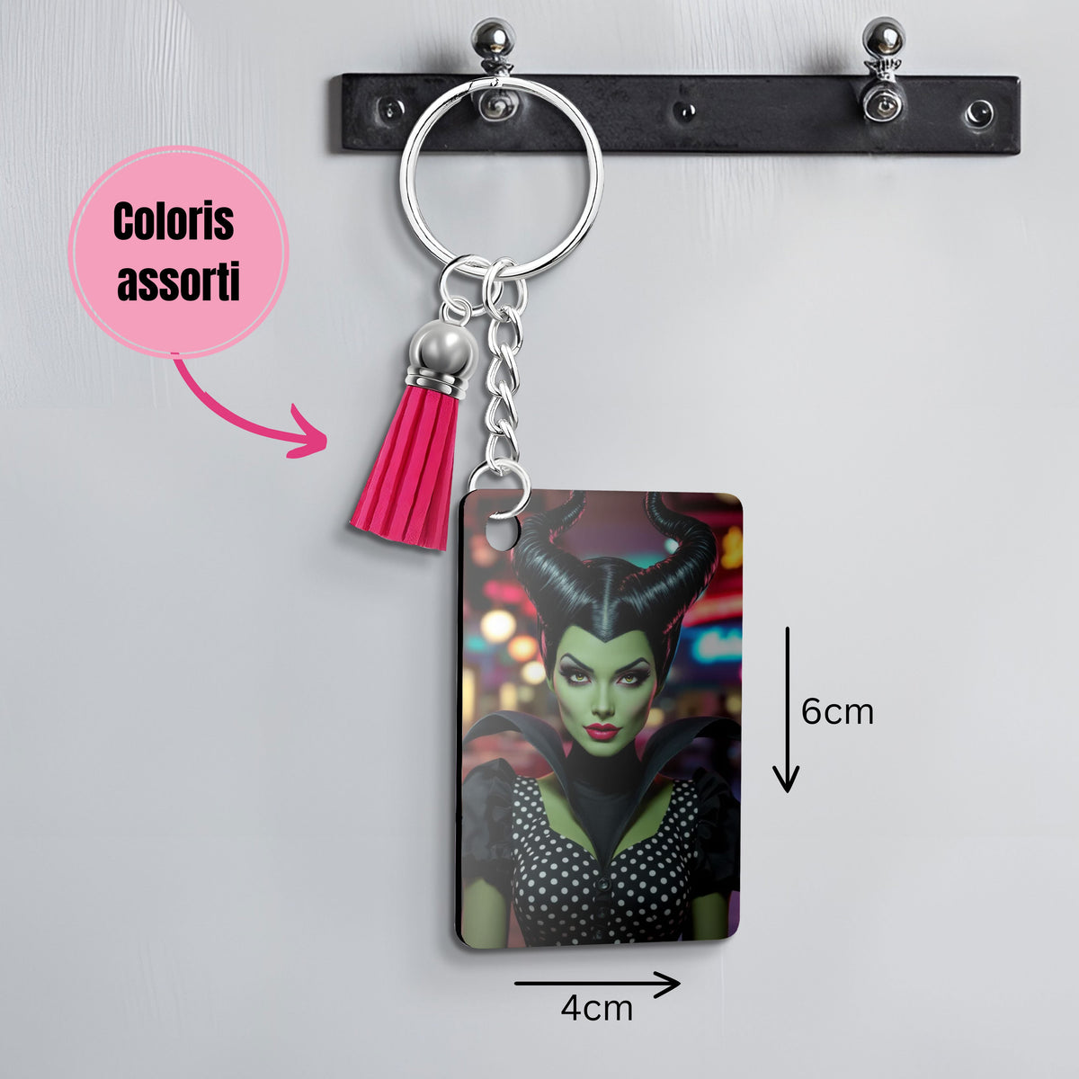 Maléfique - Porte Clé avec prénom | Rockabilly Porte-clés Disney Shop | Anylem Beauty