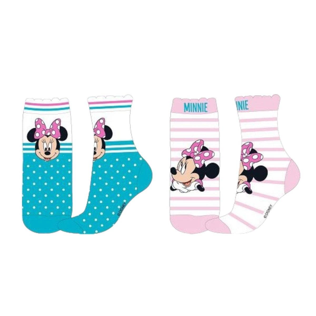 Minnie - Lot de 2 paires de chaussettes Minnie (Différentes Pointures) Chaussettes Sun City