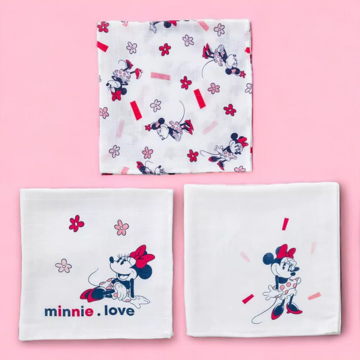 Bébé Minnie - Lot de 3 Langes Bébés et tout-petits Baby Calin
