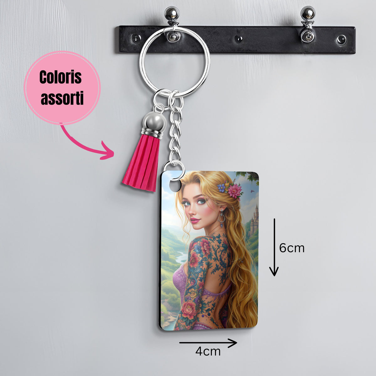 Raiponce - Porte Clé avec prénom | Tatouage Porte-clés Disney Shop | Anylem Beauty