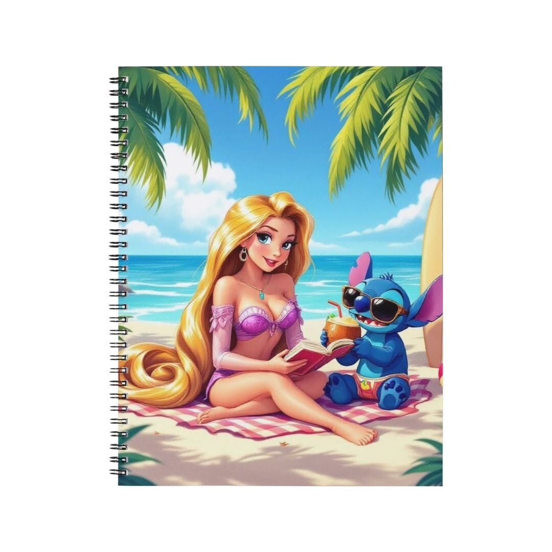Raiponce x Stitch - Personnalisation | Plage Personnalisation Disney Shop | Anylem Beauty Carnet de notes A5