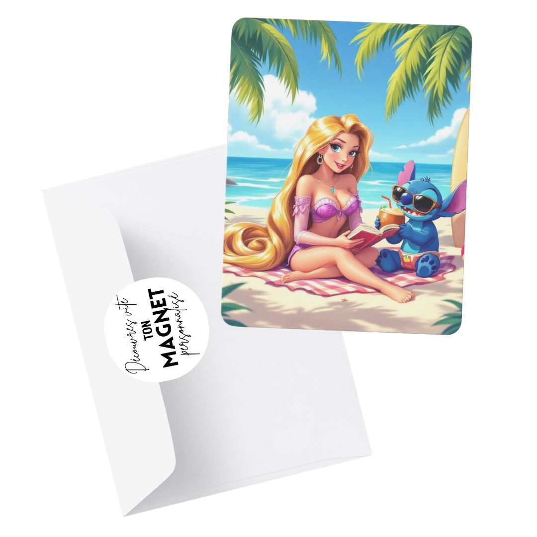 Raiponce x Stitch - Personnalisation | Plage Personnalisation Disney Shop | Anylem Beauty Magnet