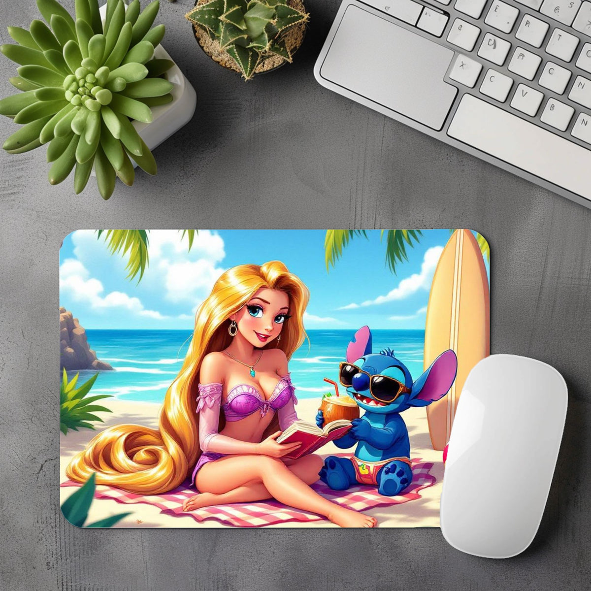 Raiponce x Stitch - Personnalisation | Plage Personnalisation Disney Shop | Anylem Beauty Tapis