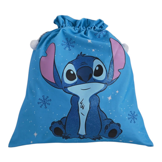 Stitch - Sac à cordon de Noël pailletté | 46x53cm Sac de Noël WIDDOP and Co.