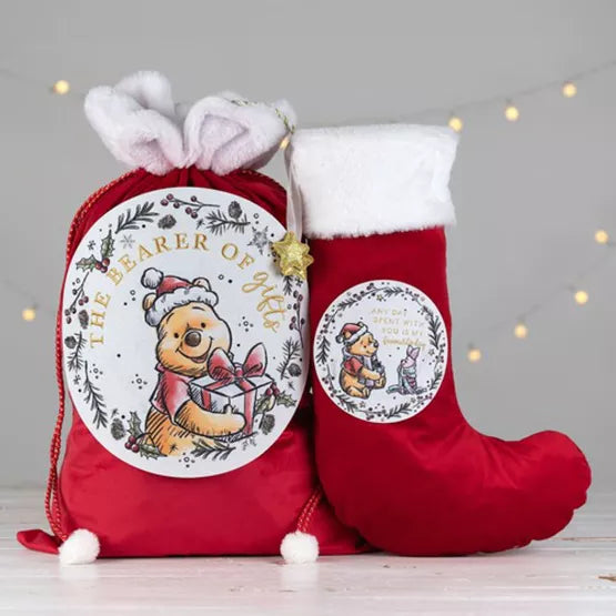 Winnie l'ourson - Chaussette de Noël en velours Chaussettes de Noël WIDDOP and Co.