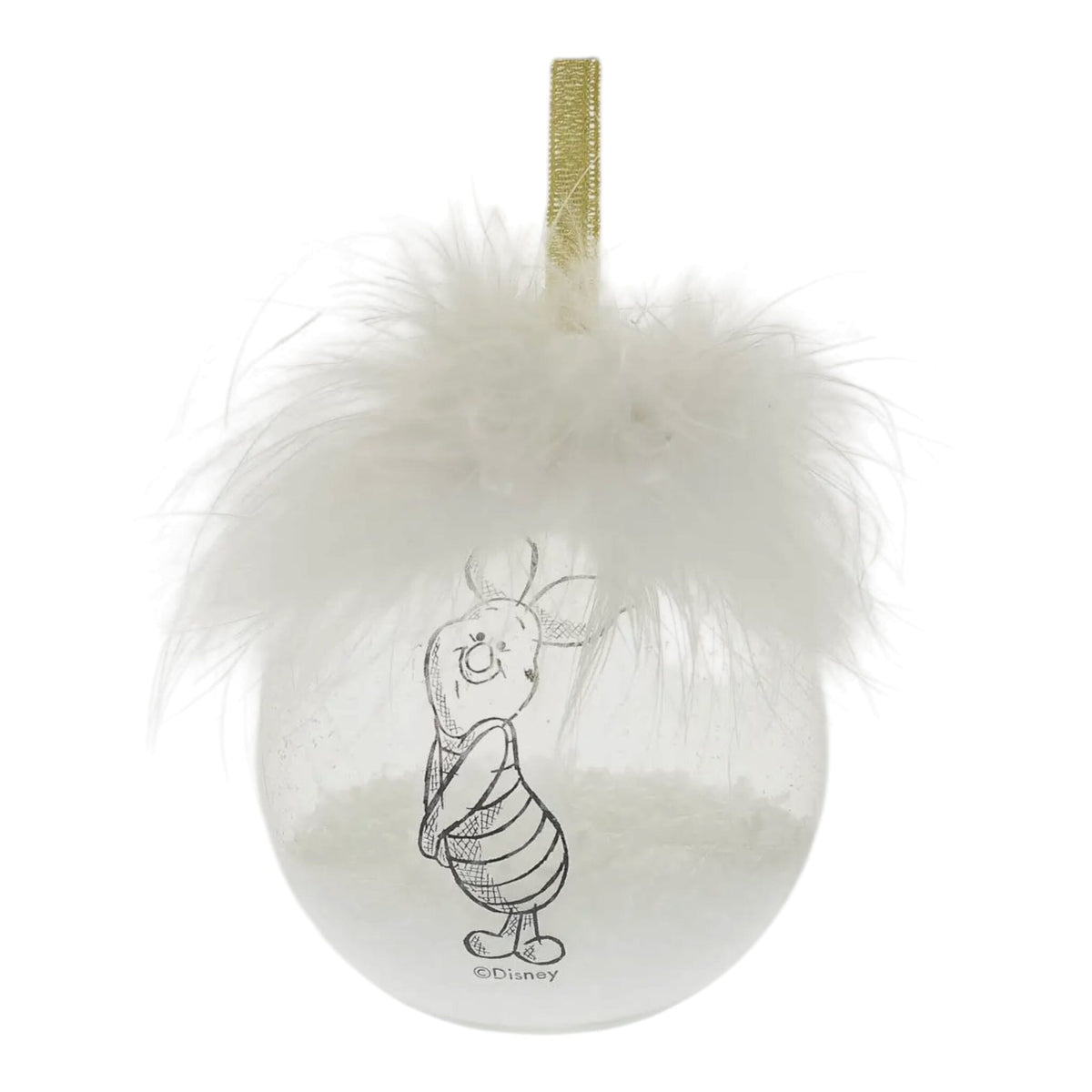 Winnie l'ourson - Lot de 2 boules de Noël à plumes blanches Boules de Noël WIDDOP and Co.