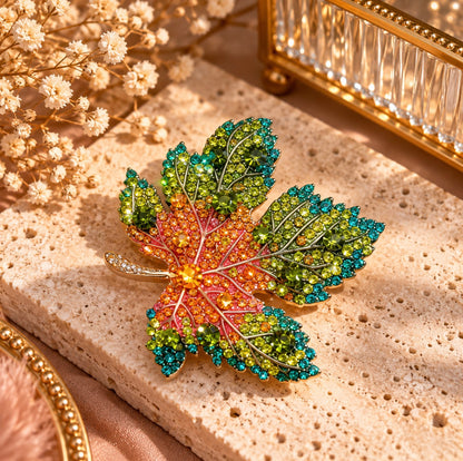 Broche - Feuille d'érable verte
