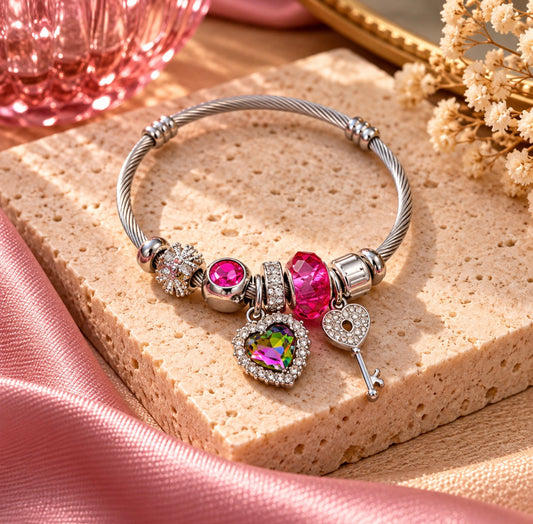 Bracelet - Breloques roses