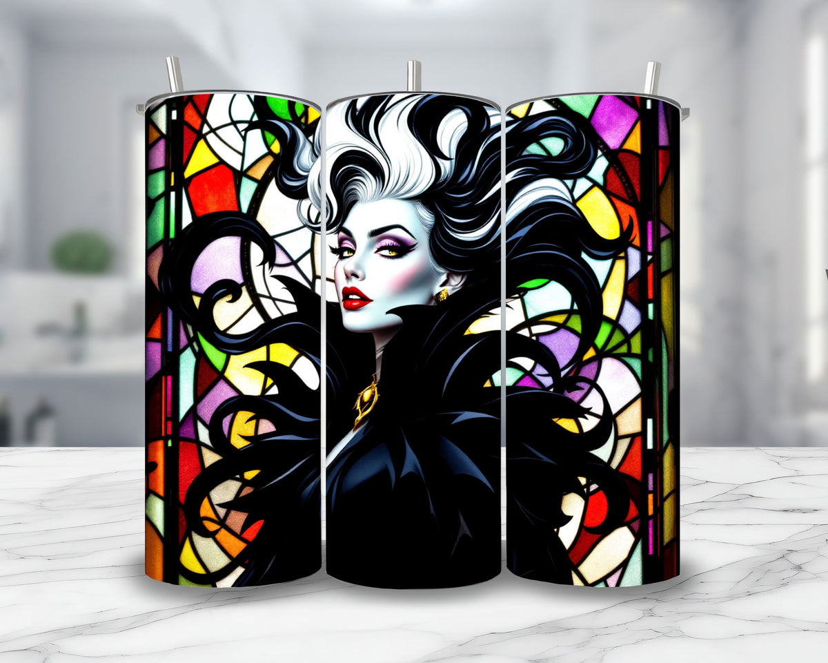Cruella - Thermos en acier inoxydable 600ml | Vitrail Thermos inoxydable Disney Shop | Anylem Beauty 