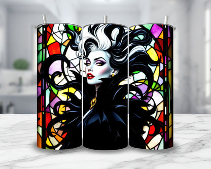 Cruella - Thermos en acier inoxydable 600ml | Vitrail Thermos inoxydable Disney Shop | Anylem Beauty 