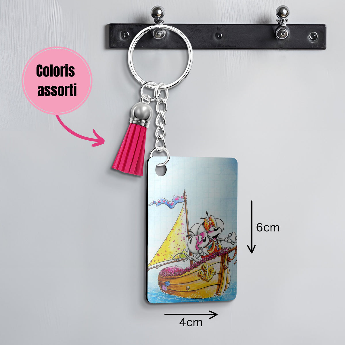 Diddl & Diddlina - Porte Clé avec prénom | Bateau Porte-clés Disney Shop | Anylem Beauty 