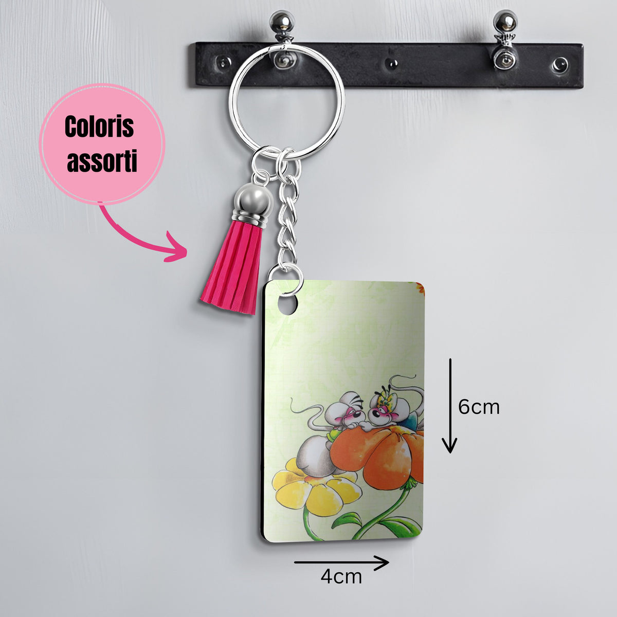 Diddl & Diddlina - Porte Clé avec prénom | Fleur Orangée Porte-clés Disney Shop | Anylem Beauty 