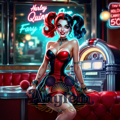 Harley Quinn - Personnalisation | Rockabilly Personnalisation Disney Shop | Anylem Beauty 