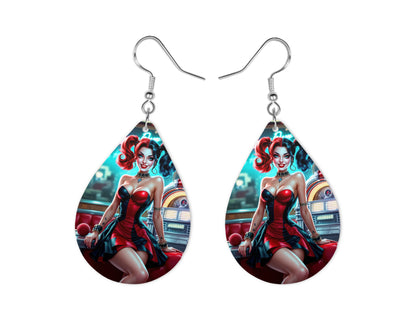 Harley Quinn - Personnalisation | Rockabilly Personnalisation Disney Shop | Anylem Beauty Boucle d’oreilles 