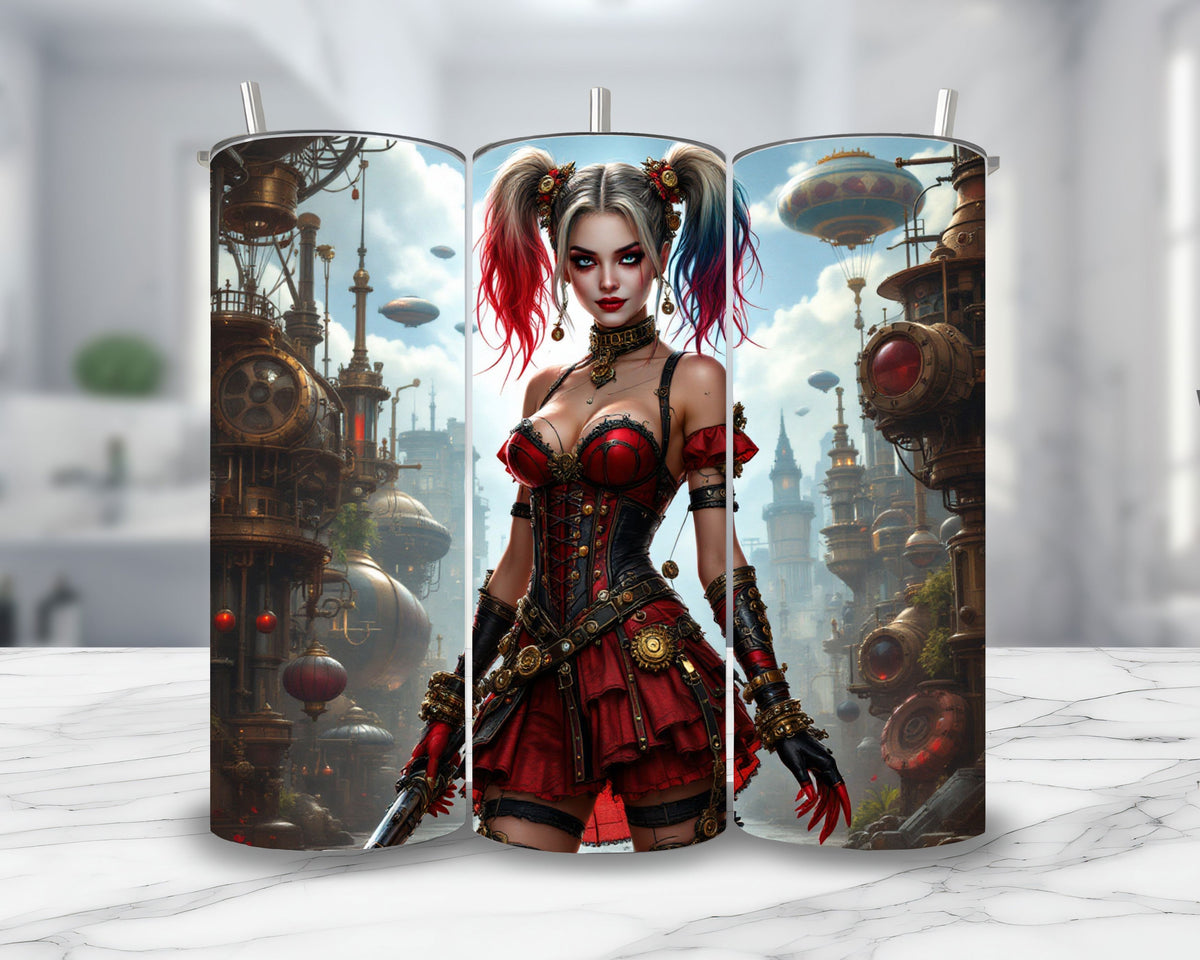 Harley Quinn - Thermos en acier inoxydable 600ml | Steampunk Thermos inoxydable Disney Shop | Anylem Beauty 