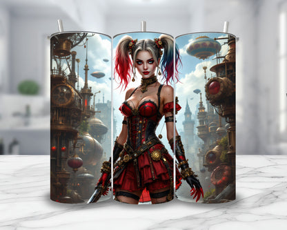 Harley Quinn - Thermos en acier inoxydable 600ml | Steampunk Thermos inoxydable Disney Shop | Anylem Beauty 