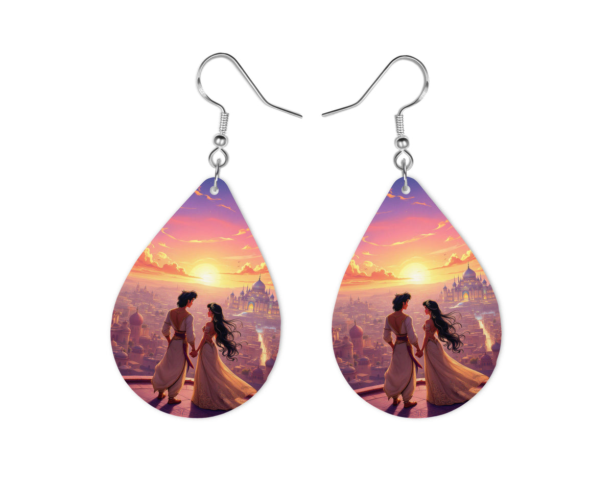 Jasmine & Aladdin - Personnalisation | Couché de soleil Personnalisation Disney Shop | Anylem Beauty Boucle d’oreilles 
