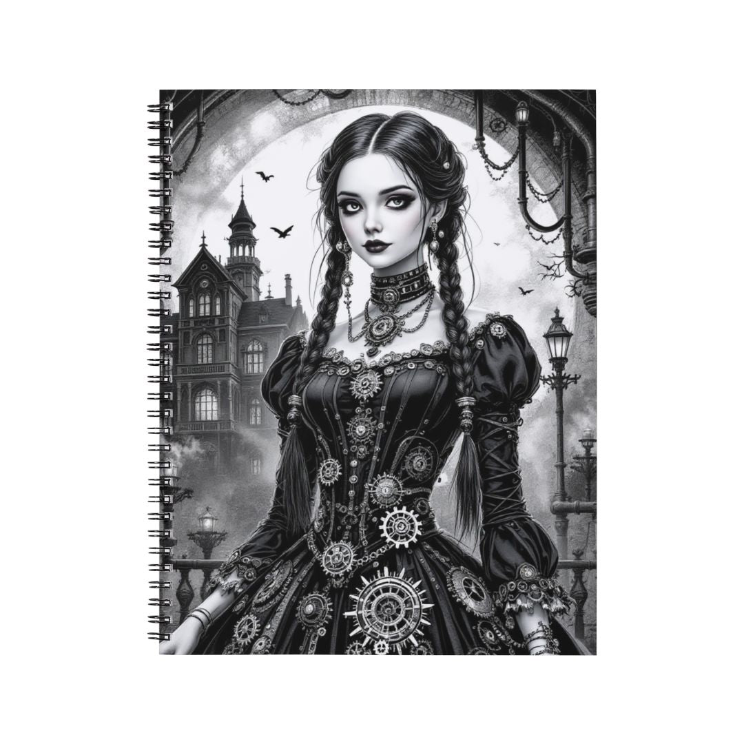 Mercredi - Carnet spirale A5 | Steampunk Carnets et bloc-notes Disney Shop | Anylem Beauty 