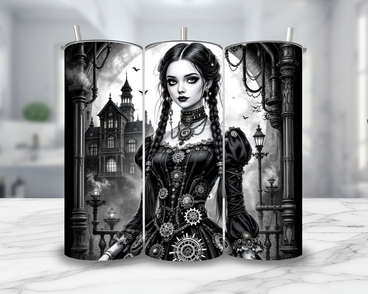 Mercredi - Thermos en acier inoxydable 600ml | Steampunk Thermos inoxydable Disney Shop | Anylem Beauty 