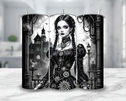 Mercredi - Thermos en acier inoxydable 600ml | Steampunk Thermos inoxydable Disney Shop | Anylem Beauty 