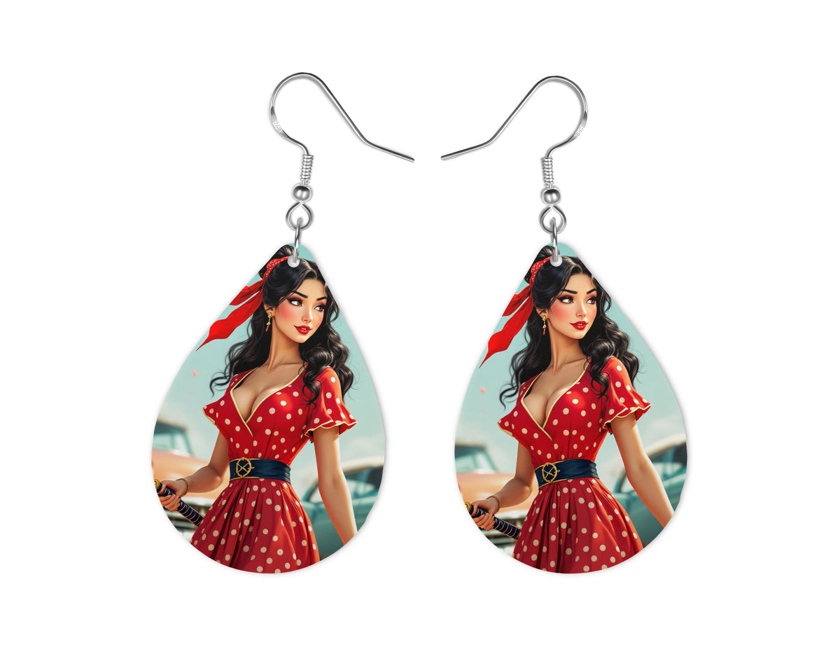 Mulan - Personnalisation | Rockabilly Personnalisation Disney Shop | Anylem Beauty Boucle d’oreilles 