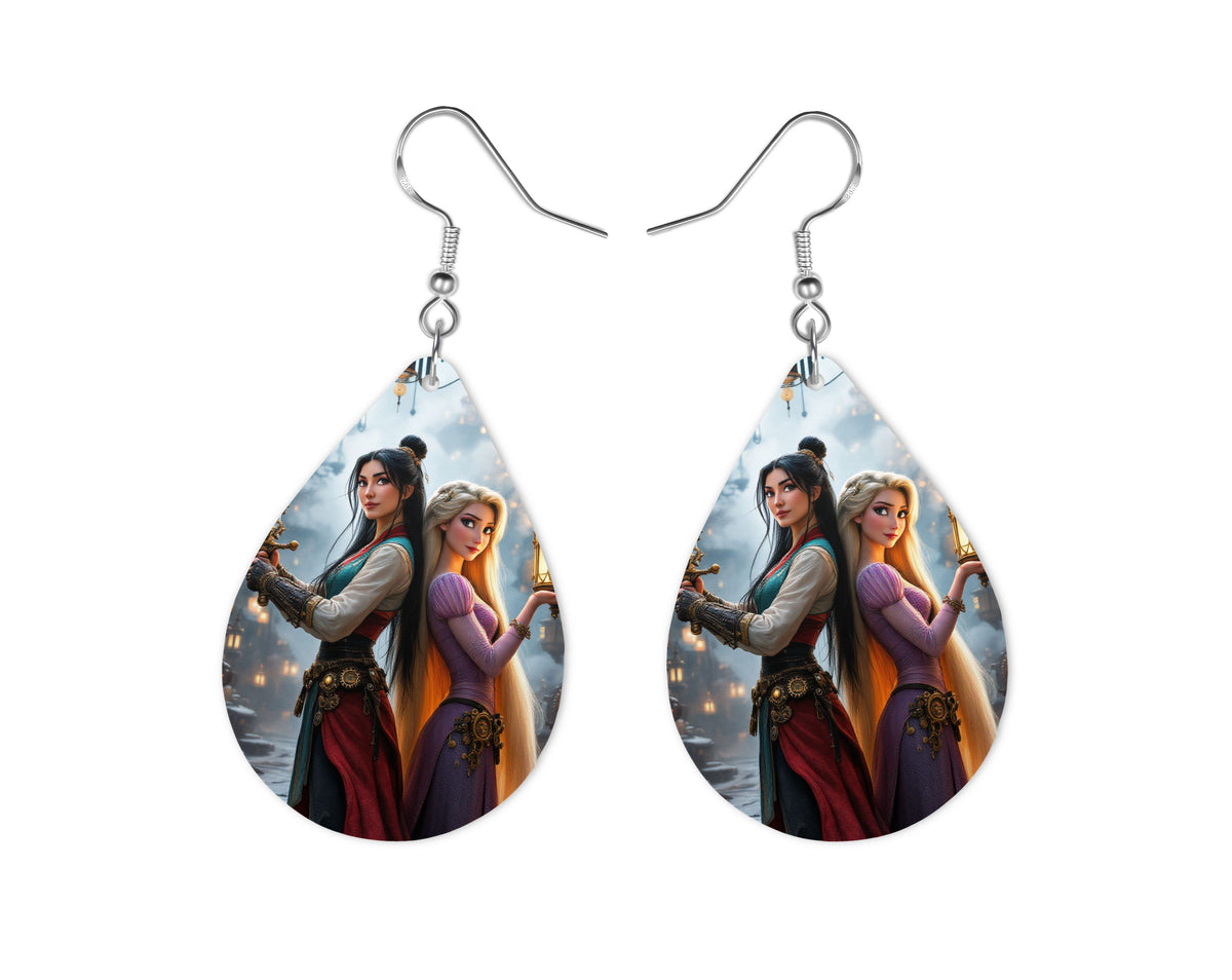Mulan x Raiponce - Personnalisation | Steampunk Personnalisation Disney Shop | Anylem Beauty Boucle d’oreilles 