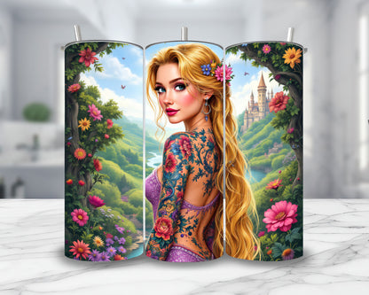 Raiponce - Thermos en acier inoxydable 600ml | Tatouage Thermos inoxydable Disney Shop | Anylem Beauty 