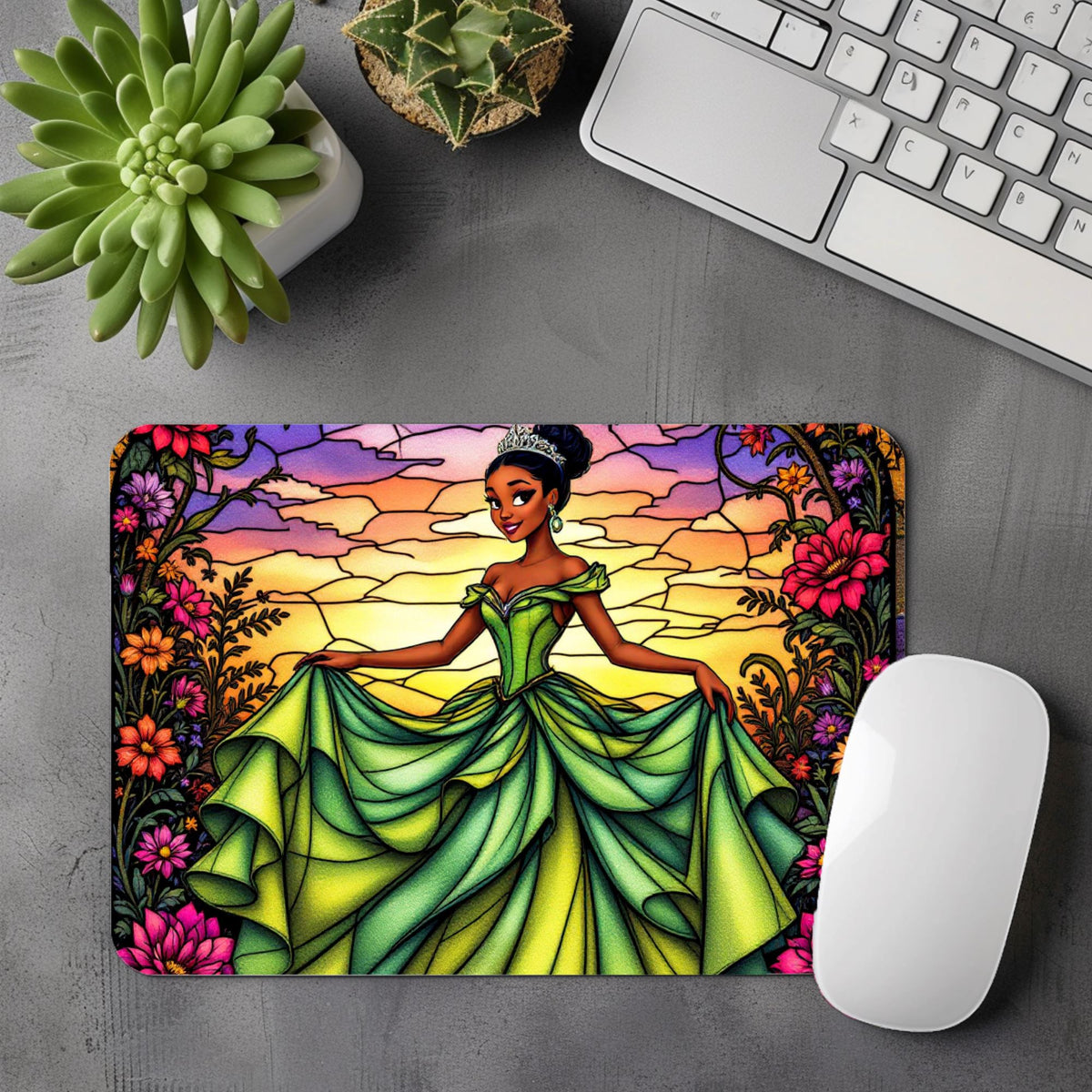Tiana - Tapis de souris | Vitrail Tapis de souris Disney Shop | Anylem Beauty 